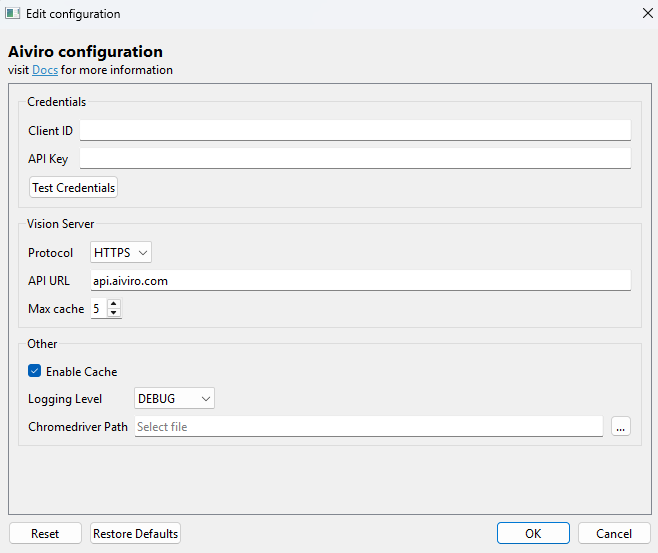 Initial configuration