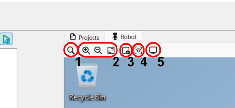 Robot‑view toolbar