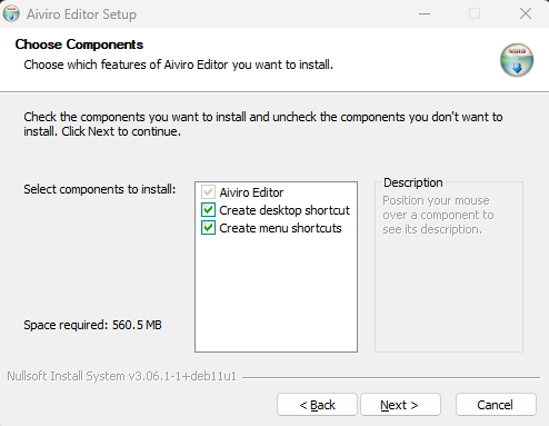 Die Seite „Components“